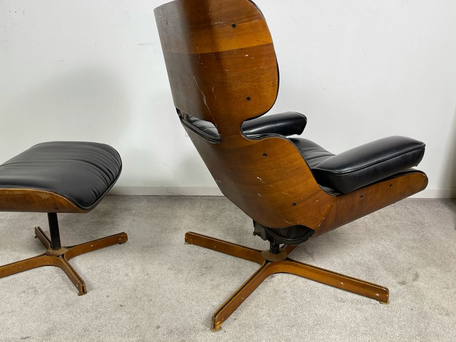 George Mulhauser Mid-Century Modern Mr. Chair Armchair And Ottoman For Plycraft [Photo 11]