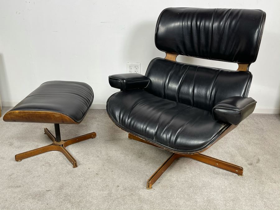 George Mulhauser Mid-Century Modern Mr. Chair Armchair And Ottoman For Plycraft [Photo 6]