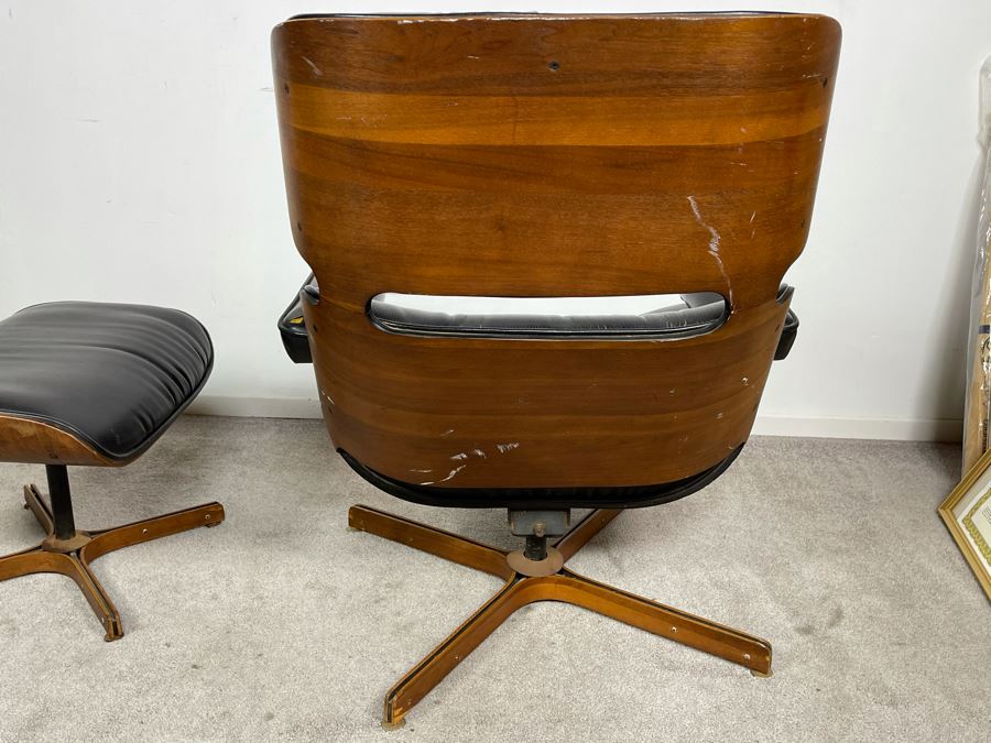 George Mulhauser Mid-Century Modern Mr. Chair Armchair And Ottoman For Plycraft [Photo 7]