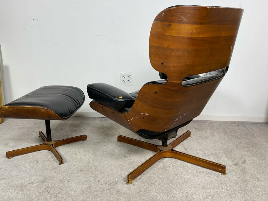 George Mulhauser Mid-Century Modern Mr. Chair Armchair And Ottoman For Plycraft [Photo 8]