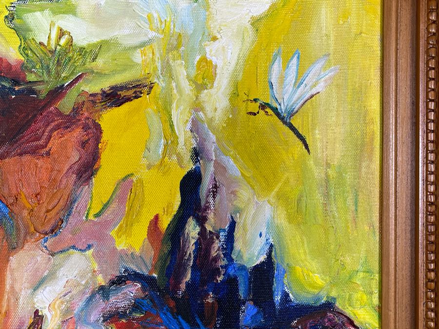 Original Joan Lohrey Framed Signed Abstract Painting On Canvas 16 X 20 [Photo 6]