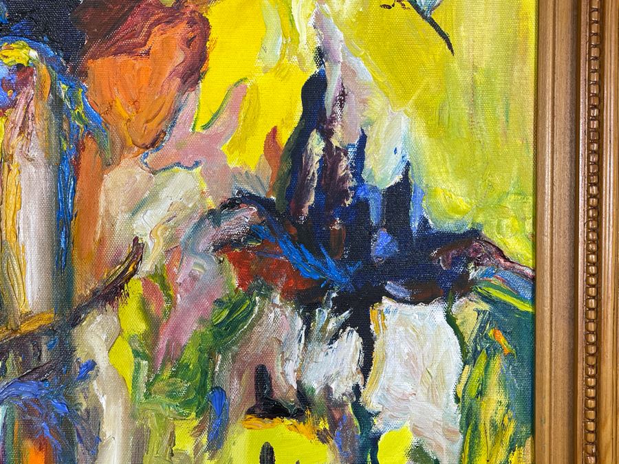 Original Joan Lohrey Framed Signed Abstract Painting On Canvas 16 X 20 [Photo 7]