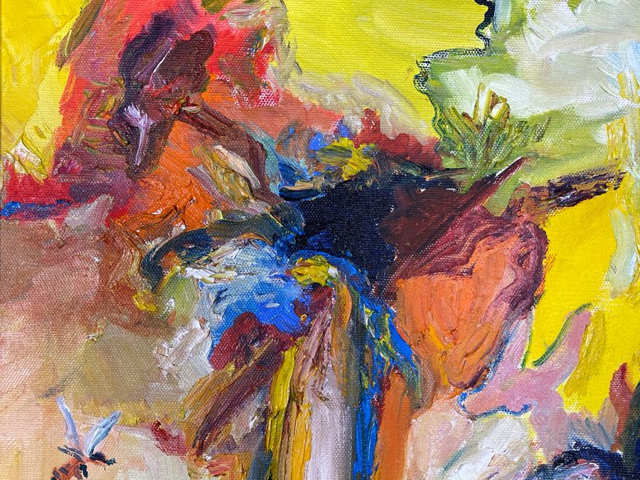 Original Joan Lohrey Framed Signed Abstract Painting On Canvas 16 X 20 [Photo 5]