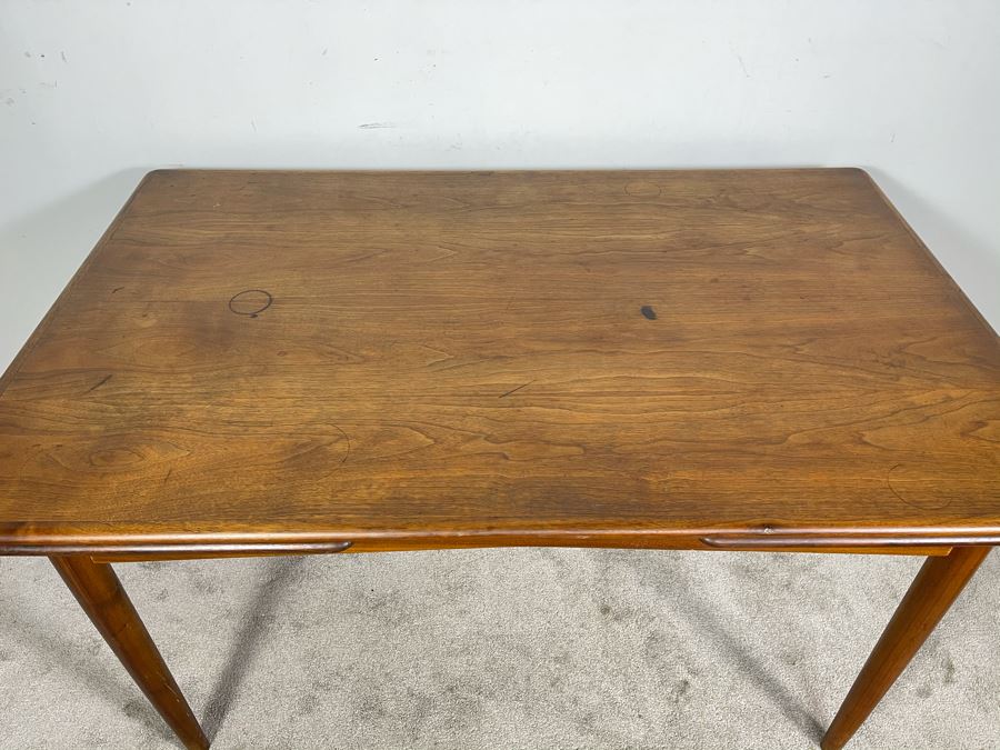 Mid-Century Danish Modern Teak Dining Table With Built-In Leaves Imported By Edgaard Inc Los Angeles, CA 55W (W/O Leaves) X 35D X 29H (Built-In Leaves Extend Table 38') [Photo 9]