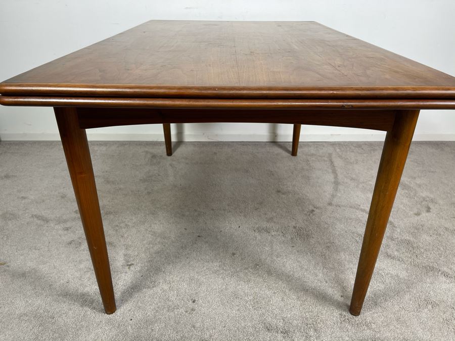 Mid-Century Danish Modern Teak Dining Table With Built-In Leaves Imported By Edgaard Inc Los Angeles, CA 55W (W/O Leaves) X 35D X 29H (Built-In Leaves Extend Table 38') [Photo 14]