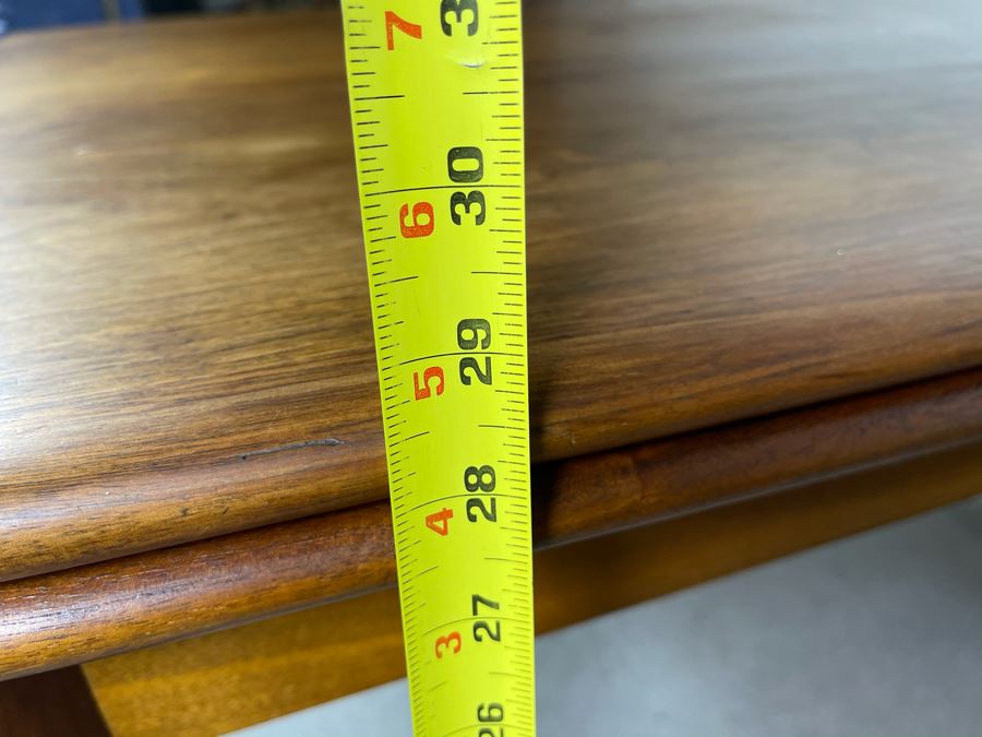 Mid-Century Danish Modern Teak Dining Table With Built-In Leaves Imported By Edgaard Inc Los Angeles, CA 55W (W/O Leaves) X 35D X 29H (Built-In Leaves Extend Table 38') [Photo 22]