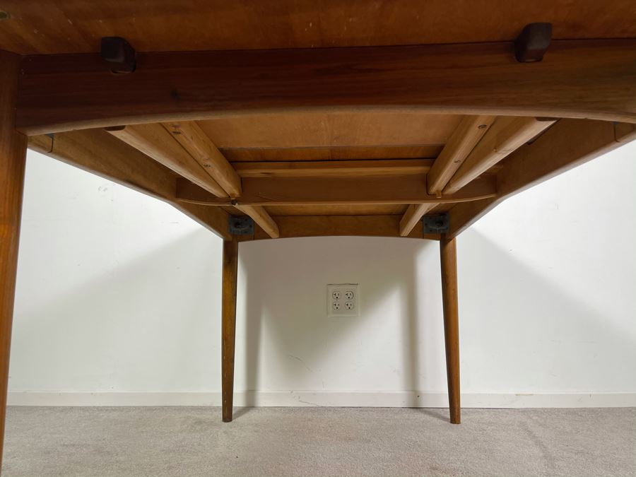 Mid-Century Danish Modern Teak Dining Table With Built-In Leaves Imported By Edgaard Inc Los Angeles, CA 55W (W/O Leaves) X 35D X 29H (Built-In Leaves Extend Table 38') [Photo 16]