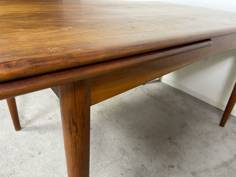 Mid-Century Danish Modern Teak Dining Table With Built-In Leaves Imported By Edgaard Inc Los Angeles, CA 55W (W/O Leaves) X 35D X 29H (Built-In Leaves Extend Table 38') [Photo 18]