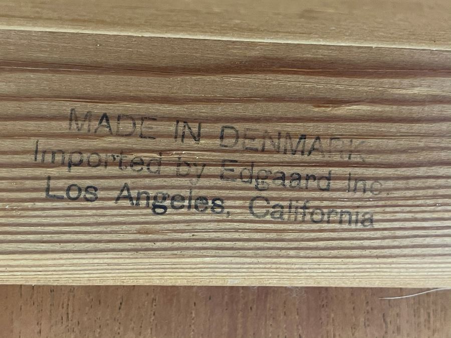 Mid-Century Danish Modern Teak Dining Table With Built-In Leaves Imported By Edgaard Inc Los Angeles, CA 55W (W/O Leaves) X 35D X 29H (Built-In Leaves Extend Table 38') [Photo 7]