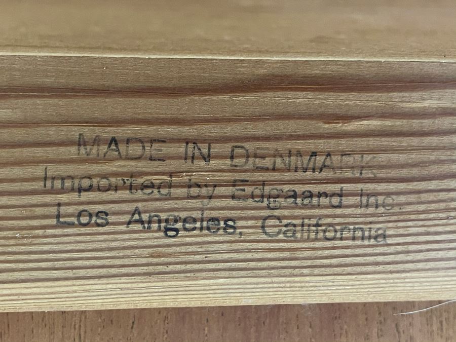 Mid-Century Danish Modern Teak Dining Table With Built-In Leaves Imported By Edgaard Inc Los Angeles, CA 55W (W/O Leaves) X 35D X 29H (Built-In Leaves Extend Table 38') [Photo 8]