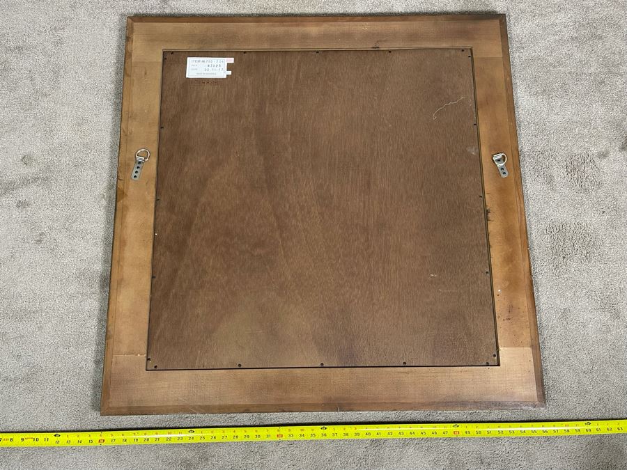 Contemporary Modern Beveled Glass Wall Mirror (Matches Dresser) By Lexington Collonade Design 40W X 40H Solid Wood Retailed For $629 [Photo 6]