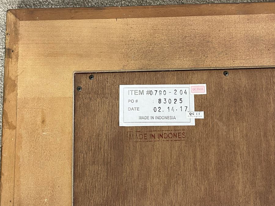 Contemporary Modern Beveled Glass Wall Mirror (Matches Dresser) By Lexington Collonade Design 40W X 40H Solid Wood Retailed For $629 [Photo 7]