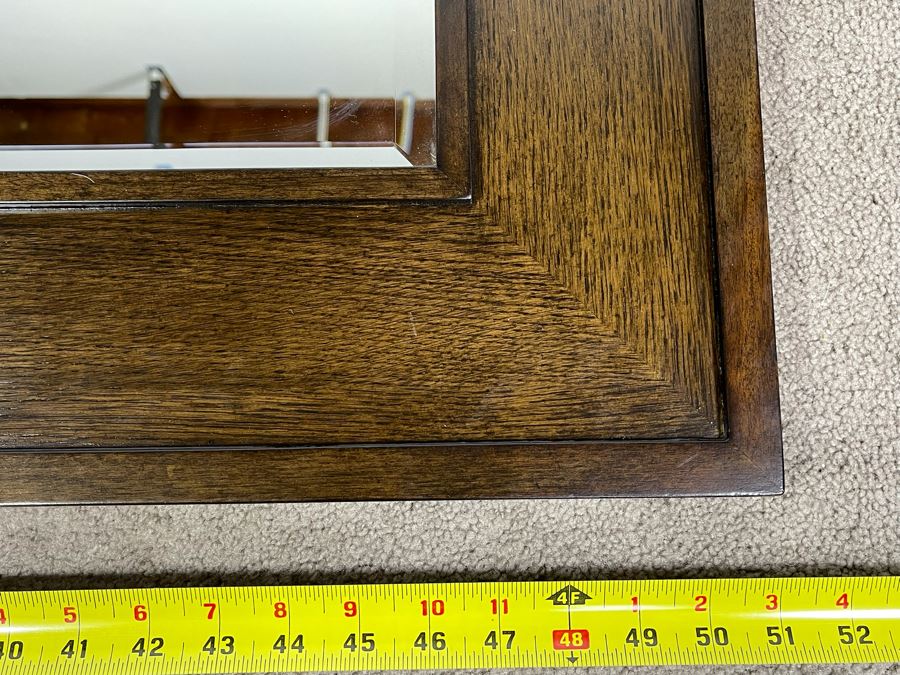 Contemporary Modern Beveled Glass Wall Mirror (Matches Dresser) By Lexington Collonade Design 40W X 40H Solid Wood Retailed For $629 [Photo 5]