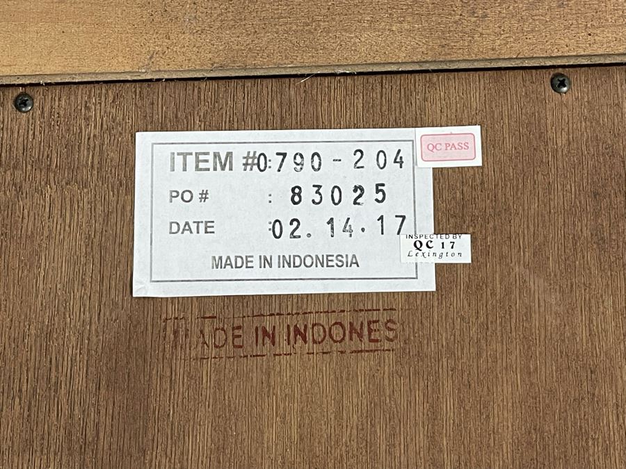 Contemporary Modern Beveled Glass Wall Mirror (Matches Dresser) By Lexington Collonade Design 40W X 40H Solid Wood Retailed For $629 [Photo 8]