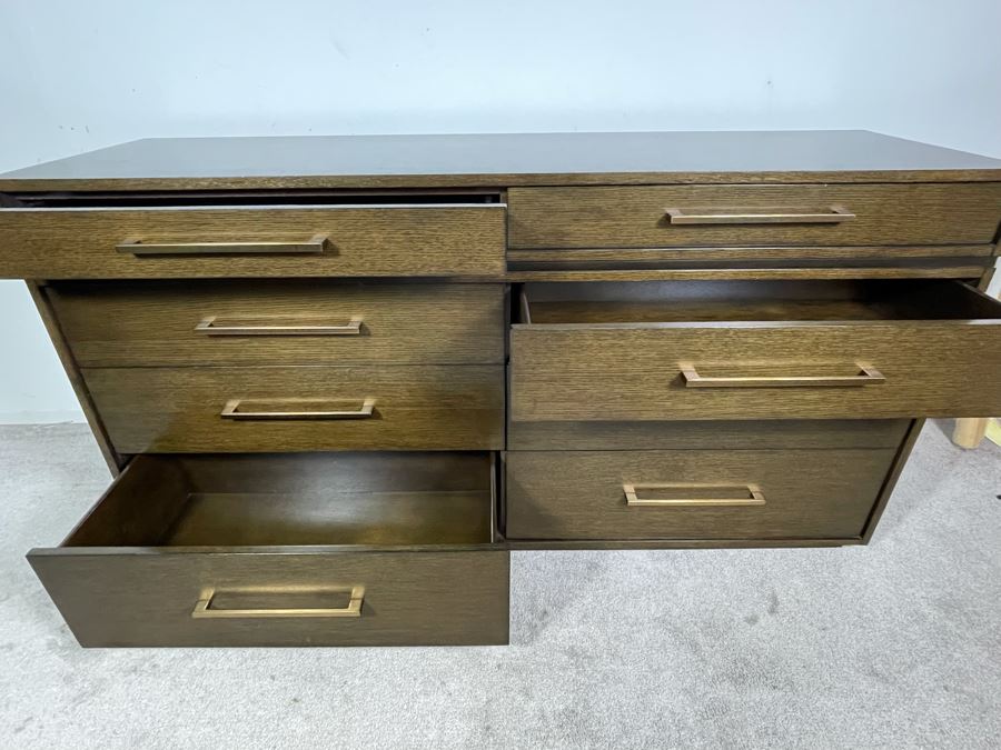 Contemporary Modern 8-Drawer Chest Of Drawers Double Dresser By Lexington Collonade Design 68W X 22D X 36H Solid Wood Retailed For $2,500 [Photo 10]