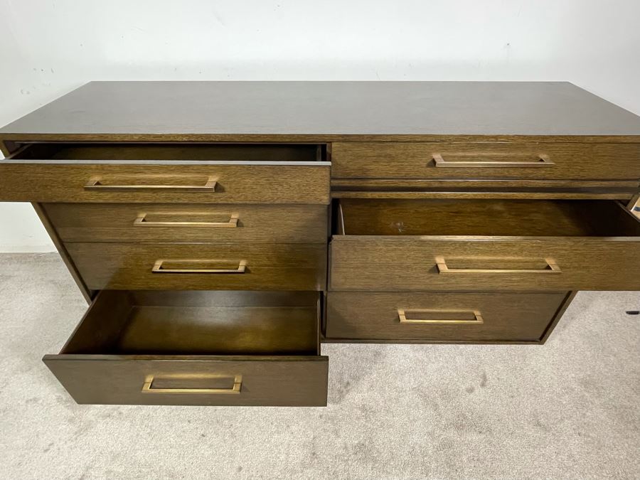 Contemporary Modern 8-Drawer Chest Of Drawers Double Dresser By Lexington Collonade Design 68W X 22D X 36H Solid Wood Retailed For $2,500 [Photo 9]