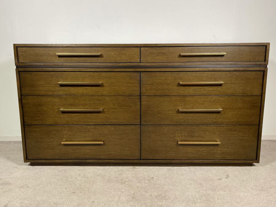 Contemporary Modern 8-Drawer Chest Of Drawers Double Dresser By Lexington Collonade Design 68W X 22D X 36H Solid Wood Retailed For $2,500 [Photo 1]