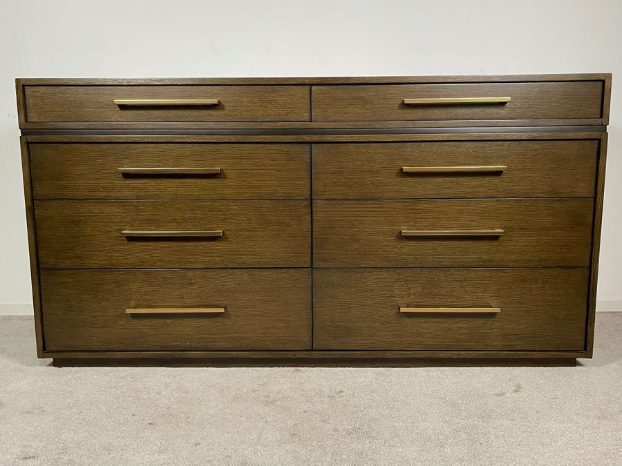 Contemporary Modern 8-Drawer Chest Of Drawers Double Dresser By Lexington Collonade Design 68W X 22D X 36H Solid Wood Retailed For $2,500 [Photo 3]