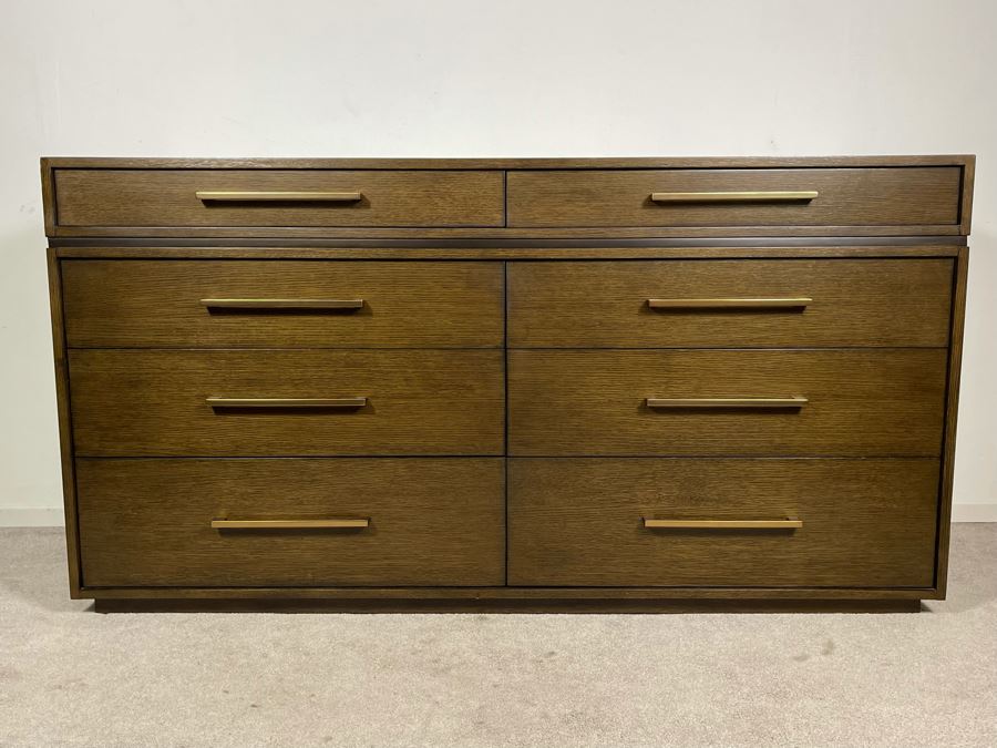 Contemporary Modern 8-Drawer Chest Of Drawers Double Dresser By Lexington Collonade Design 68W X 22D X 36H Solid Wood Retailed For $2,500 [Photo 2]
