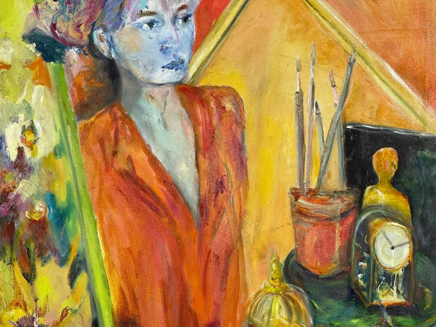 Large Original Joan Lohrey Signed Painting On Canvas 36 X 40 [Photo 9]