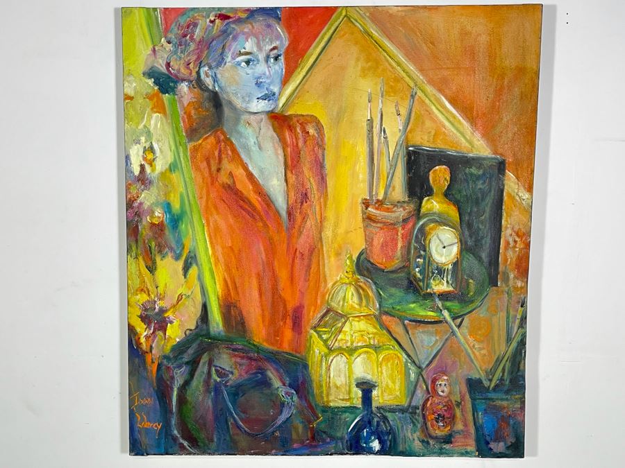 Large Original Joan Lohrey Signed Painting On Canvas 36 X 40 [Photo 4]