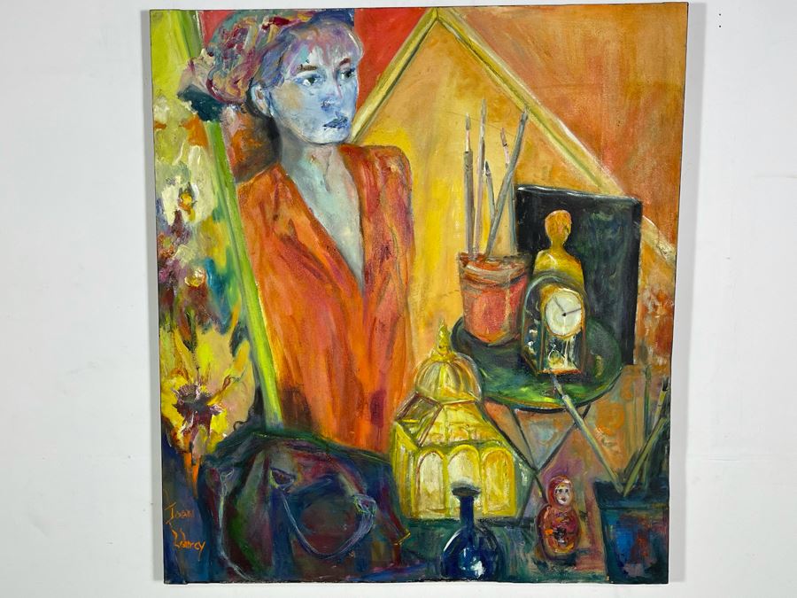 Large Original Joan Lohrey Signed Painting On Canvas 36 X 40 [Photo 3]
