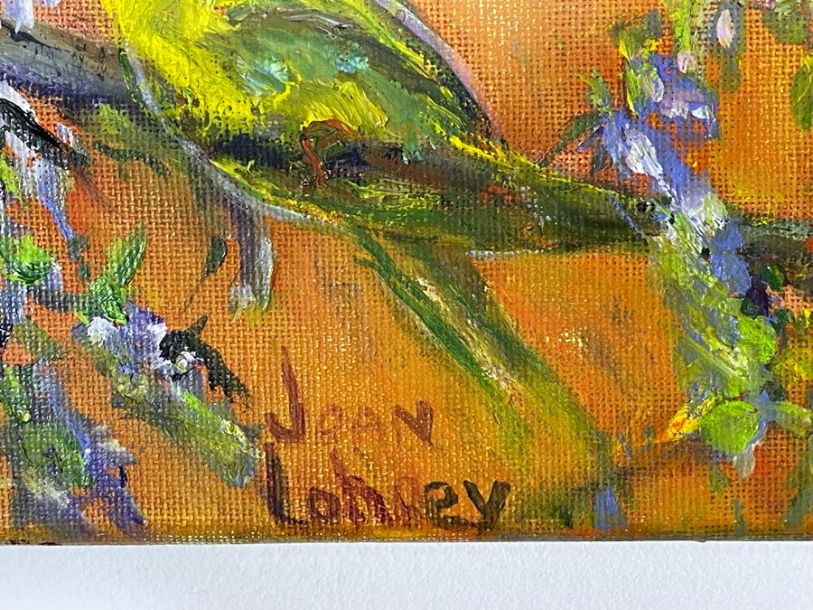 Original Joan Lohrey Signed Painting On Canvas Of Parrots 20 X 16 [Photo 4]