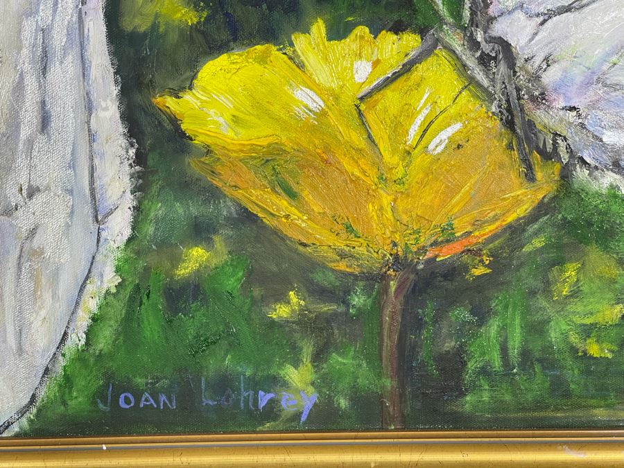 Original Framed Joan Lohrey Signed Painting On Canvas Of Butterflies 30 X 24 [Photo 5]