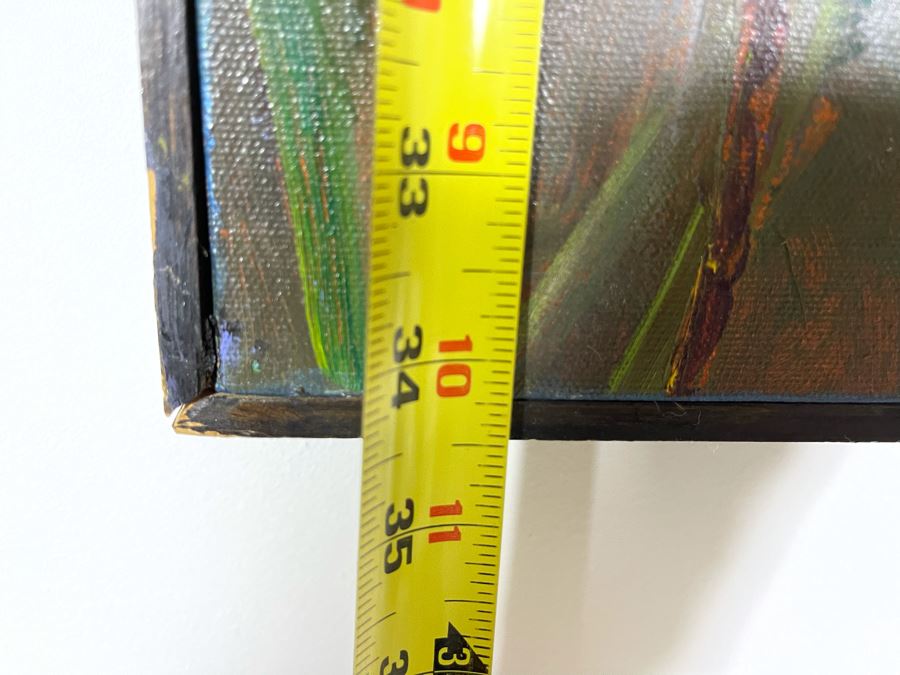 Large Original Framed Joan Lohrey Signed Painting On Canvas Of Sunflowers 22 X 34 [Photo 9]