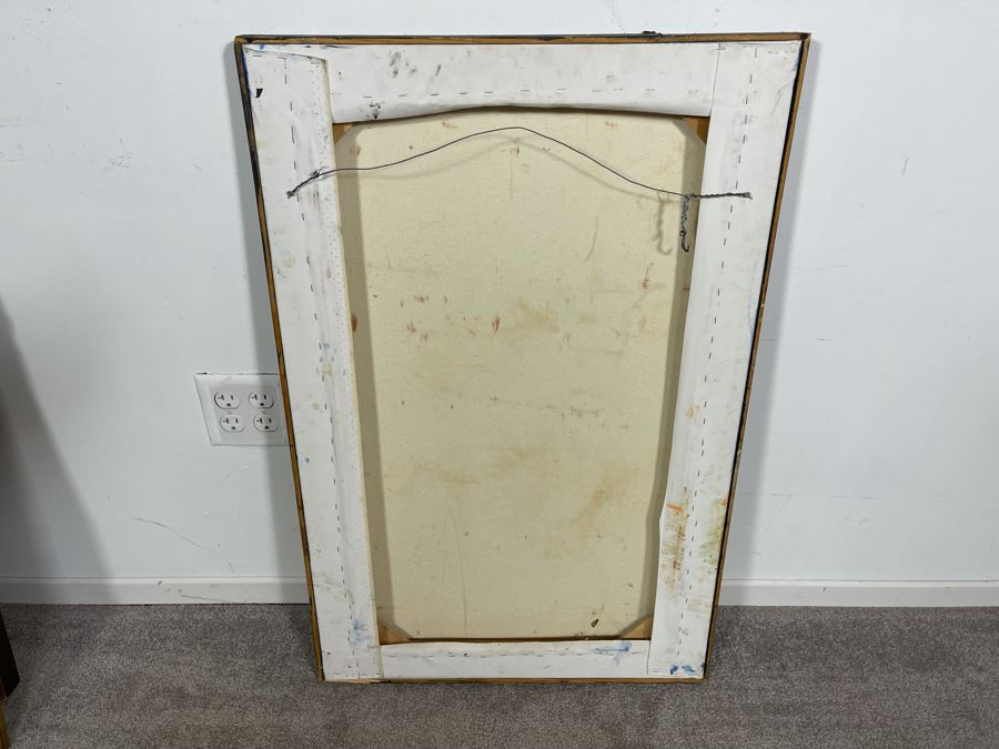 Large Original Framed Joan Lohrey Signed Painting On Canvas Of Sunflowers 22 X 34 [Photo 11]