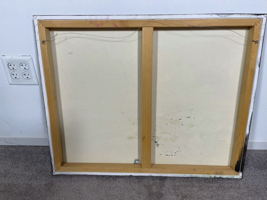 Original Joan Lohrey Signed Painting On Canvas Of Mountain River Scene 30 X 24 [Photo 11]