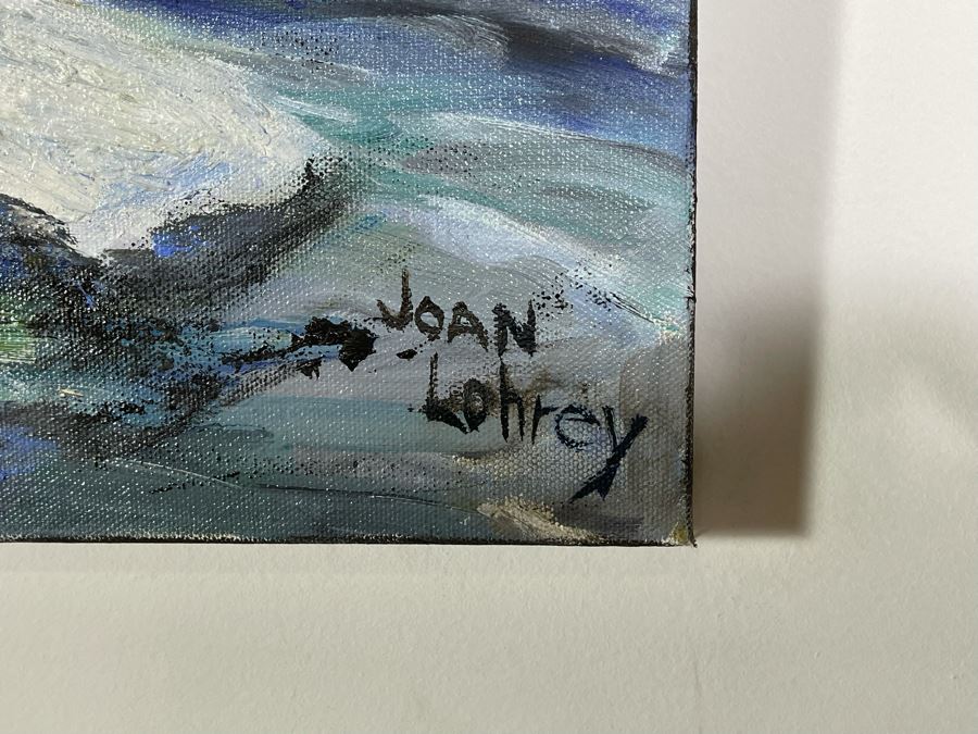 Original Joan Lohrey Signed Painting On Canvas Of Mountain River Scene 30 X 24 [Photo 5]