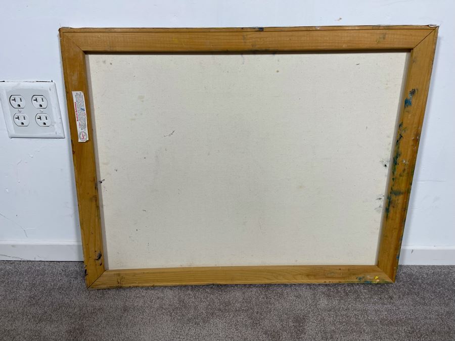 Original Joan Lohrey Signed Abstract Painting On Canvas Of Meadow Tree Scene 28 X 22 [Photo 10]