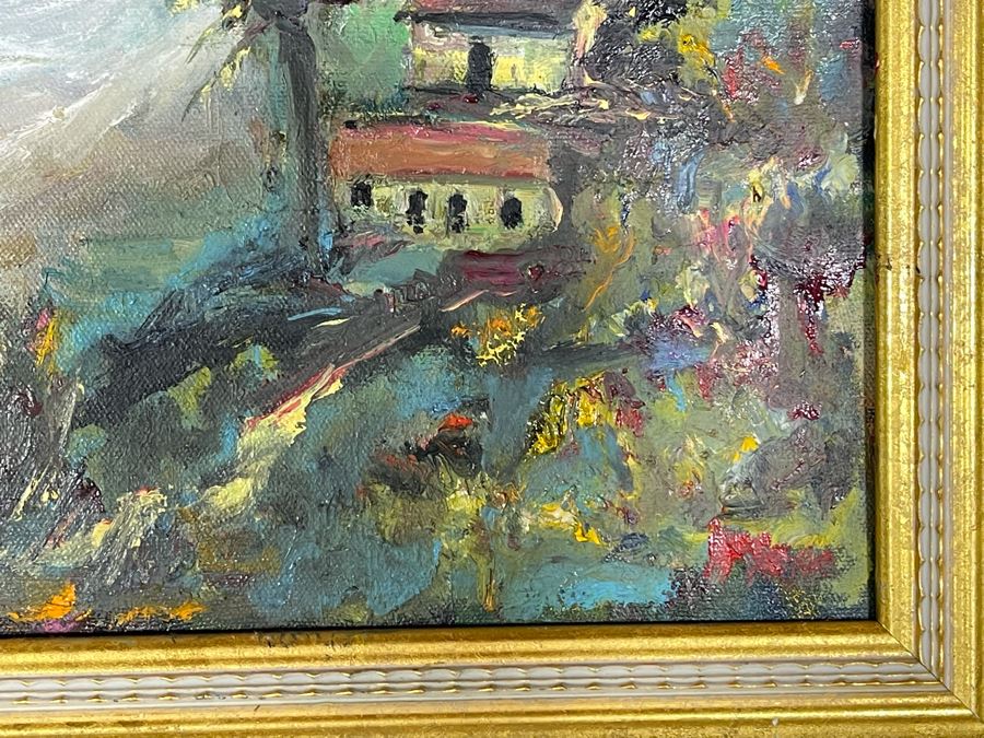 Original Joan Lohrey Signed Framed Plein Air Painting On Canvas Of Southern California Coastline 14 X 11 [Photo 6]