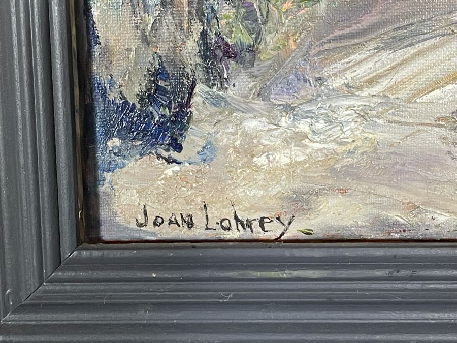 Original Joan Lohrey Signed Framed Painting On Canvas Of Winter Mountain Scene 16 X 20 [Photo 5]