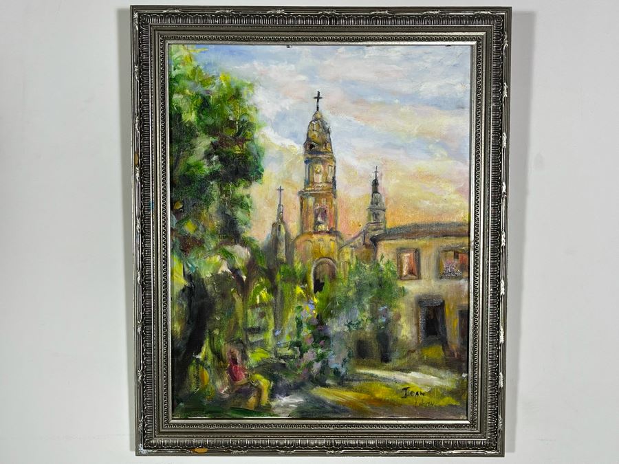 Original Joan Lohrey Signed Framed Painting On Canvas Of Cathedral City Scene 16 X 20 [Photo 2]