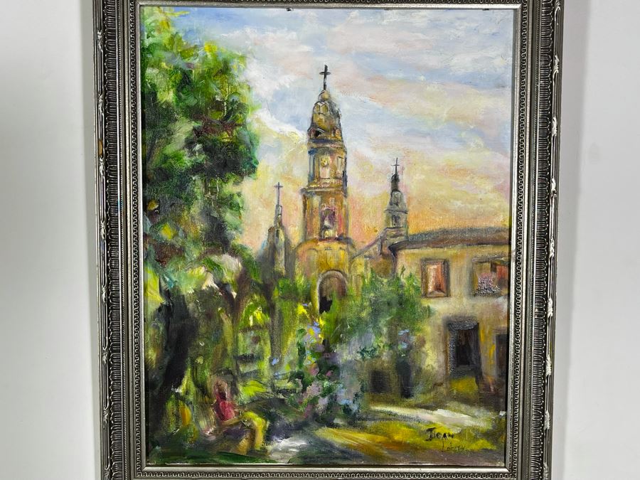 Original Joan Lohrey Signed Framed Painting On Canvas Of Cathedral City Scene 16 X 20 [Photo 3]