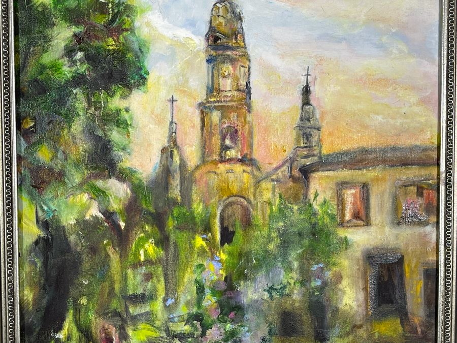 Original Joan Lohrey Signed Framed Painting On Canvas Of Cathedral City Scene 16 X 20 [Photo 5]