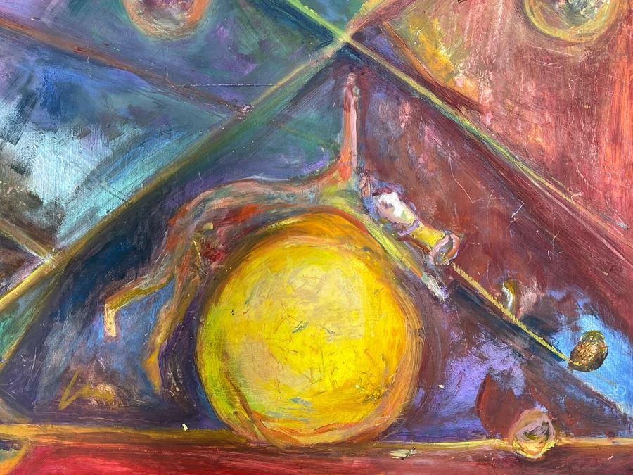 Original Early Joan Lohrey Framed Painting Of Circus Scene (Signed Joan Van Valkenburgh On Back - Maiden Name - Father Was Artist H. A. Van Valkenburgh) [Photo 7]