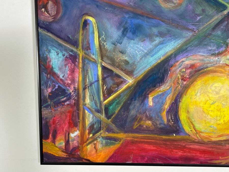 Original Early Joan Lohrey Framed Painting Of Circus Scene (Signed Joan Van Valkenburgh On Back - Maiden Name - Father Was Artist H. A. Van Valkenburgh) [Photo 3]