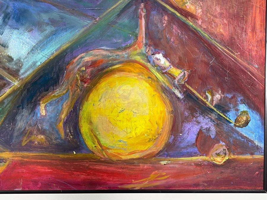 Original Early Joan Lohrey Framed Painting Of Circus Scene (Signed Joan Van Valkenburgh On Back - Maiden Name - Father Was Artist H. A. Van Valkenburgh) [Photo 6]