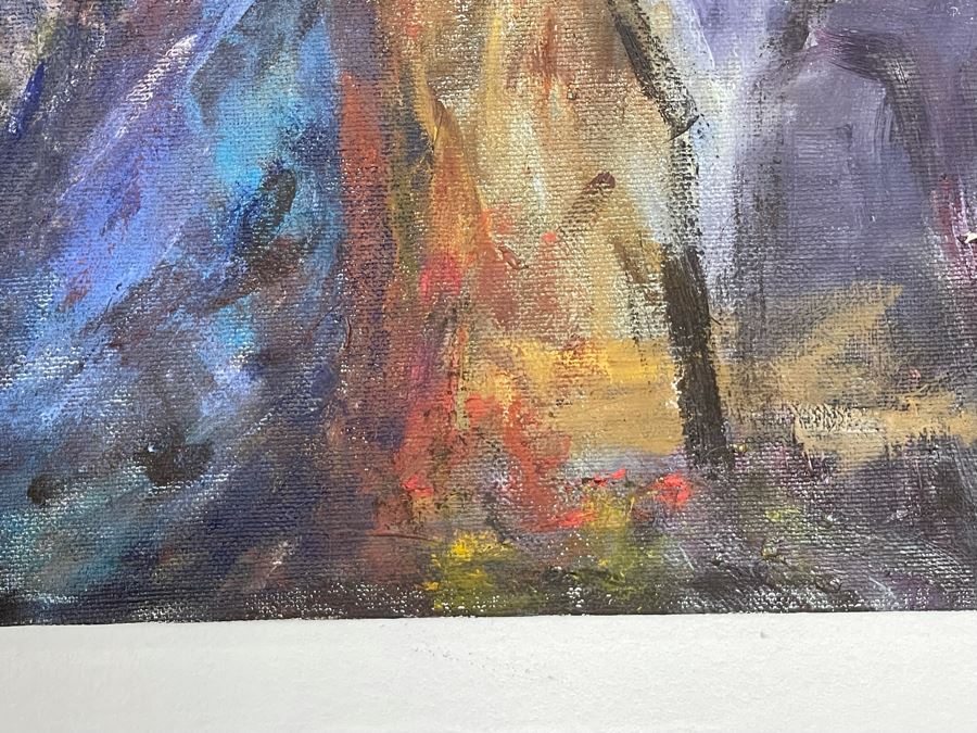 Original Joan Lohrey Painting On Canvas Of Evening Dusk Scene 22 X 28 [Photo 9]