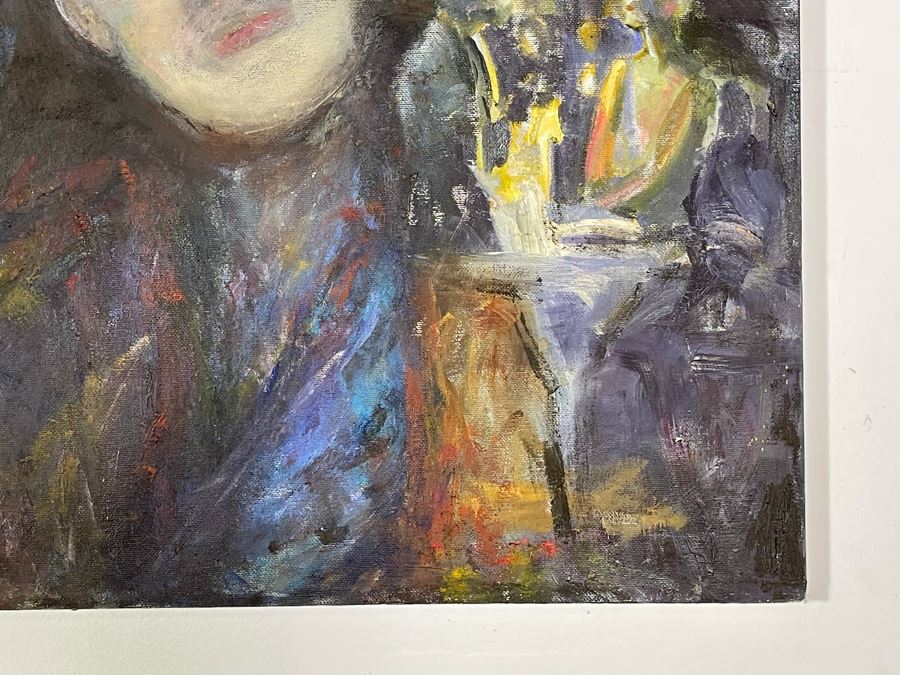 Original Joan Lohrey Painting On Canvas Of Evening Dusk Scene 22 X 28 [Photo 8]