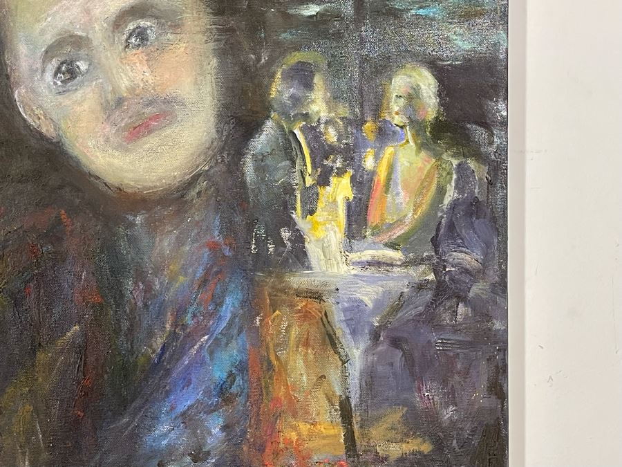 Original Joan Lohrey Painting On Canvas Of Evening Dusk Scene 22 X 28 [Photo 7]