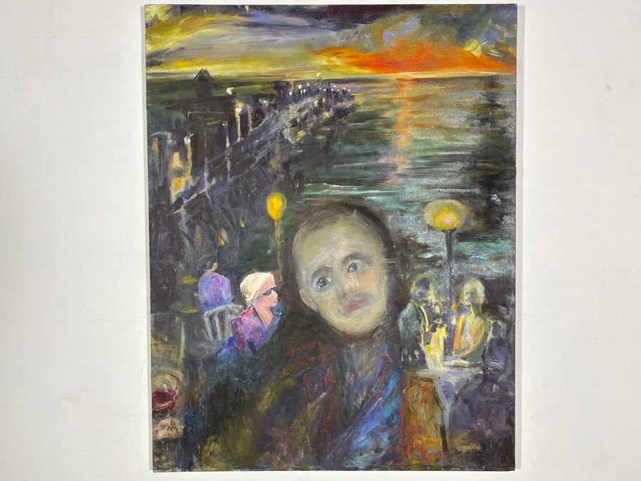 Original Joan Lohrey Painting On Canvas Of Evening Dusk Scene 22 X 28 [Photo 12]