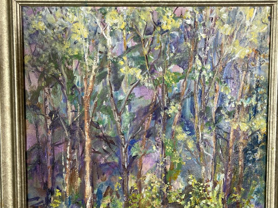 Original Joan Lohrey Framed Painting Of Trees 16 X 20 [Photo 5]