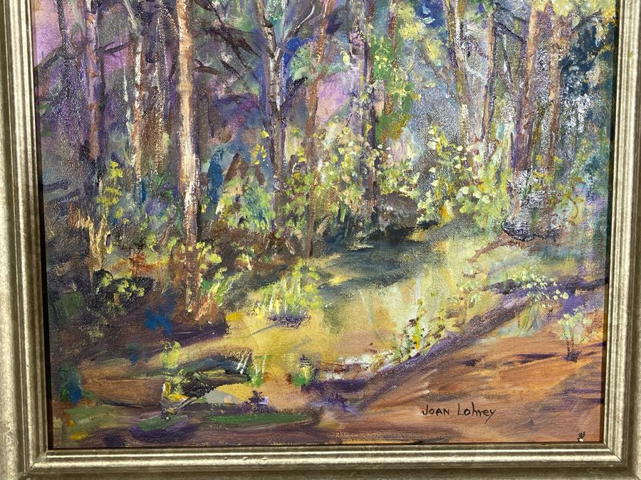Original Joan Lohrey Framed Painting Of Trees 16 X 20 [Photo 3]
