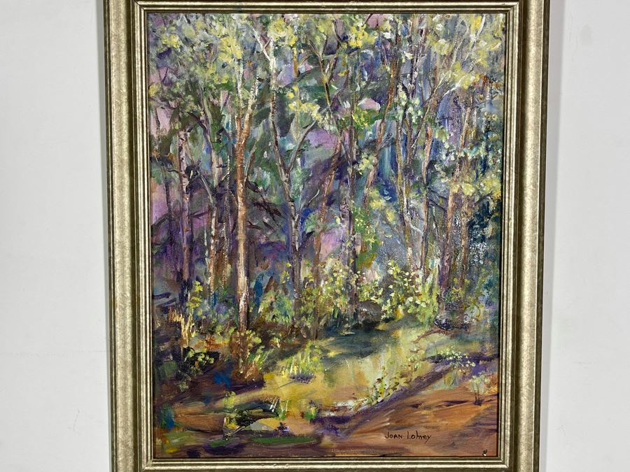Original Joan Lohrey Framed Painting Of Trees 16 X 20 [Photo 1]