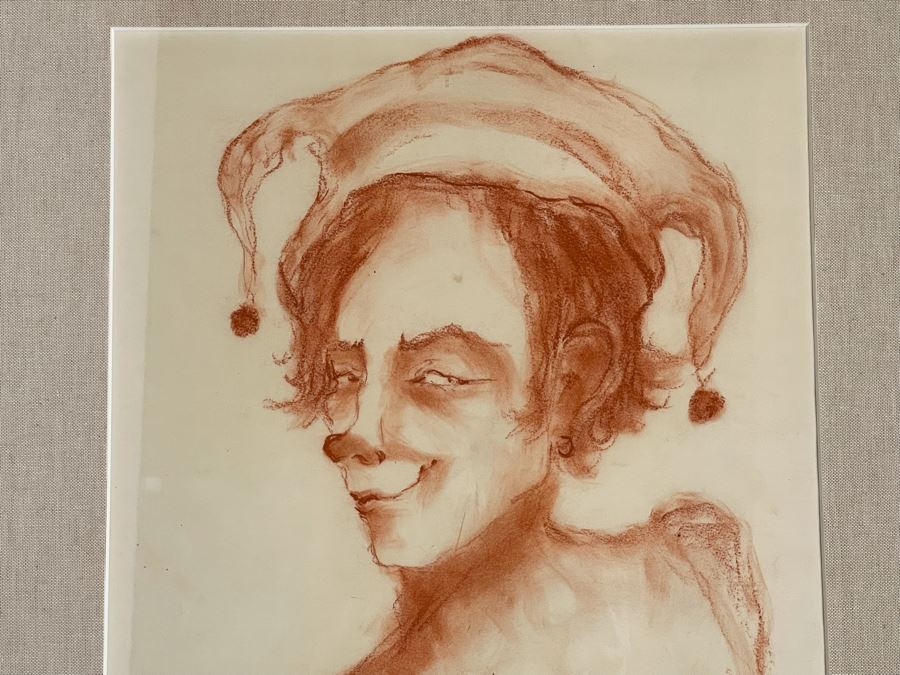 Framed Original A. Etienne 1969 Jester Drawing 13 X 20.5 [Photo 4]