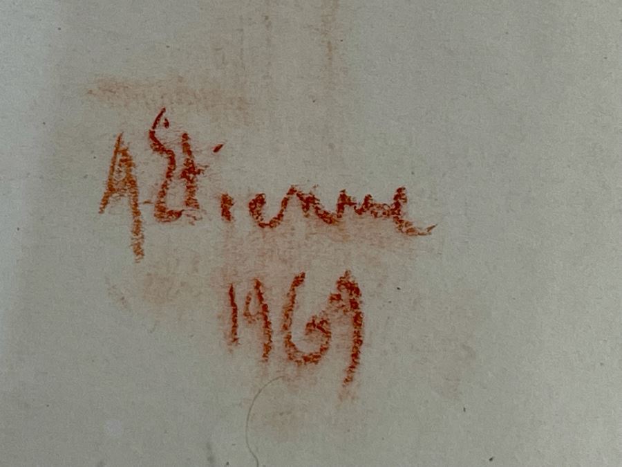 Framed Original A. Etienne 1969 Jester Drawing 13 X 20.5 [Photo 8]